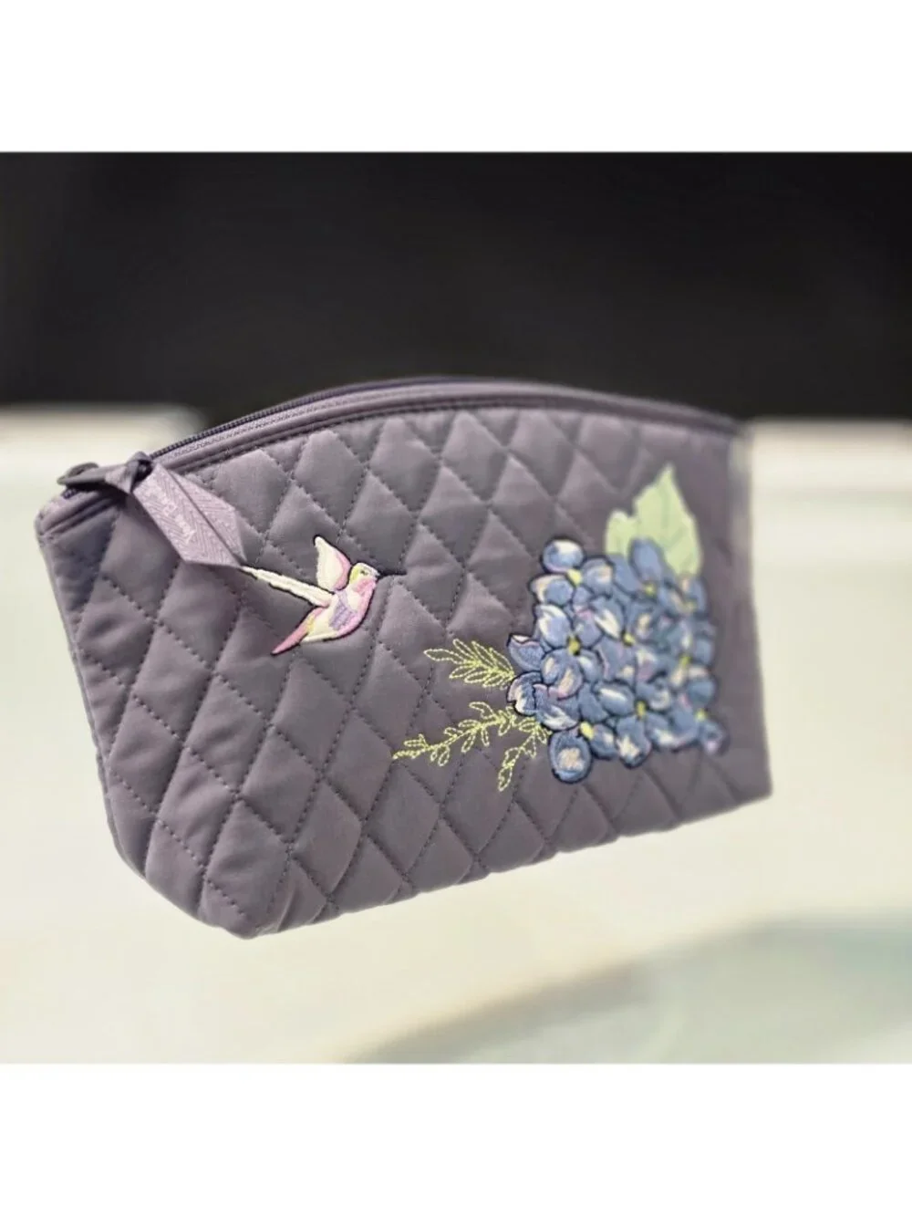 Vera Bradley Happy Hydrangeas Quilted Cosmetic Make Up Bag